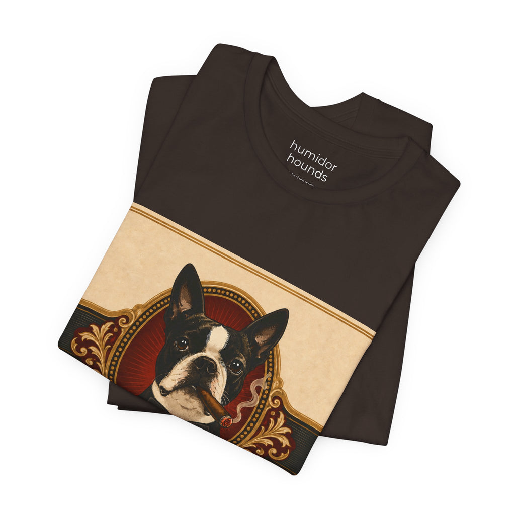 Humidor Hounds — "The Boston Tuxedo" Vintage Dog Portrait Tee