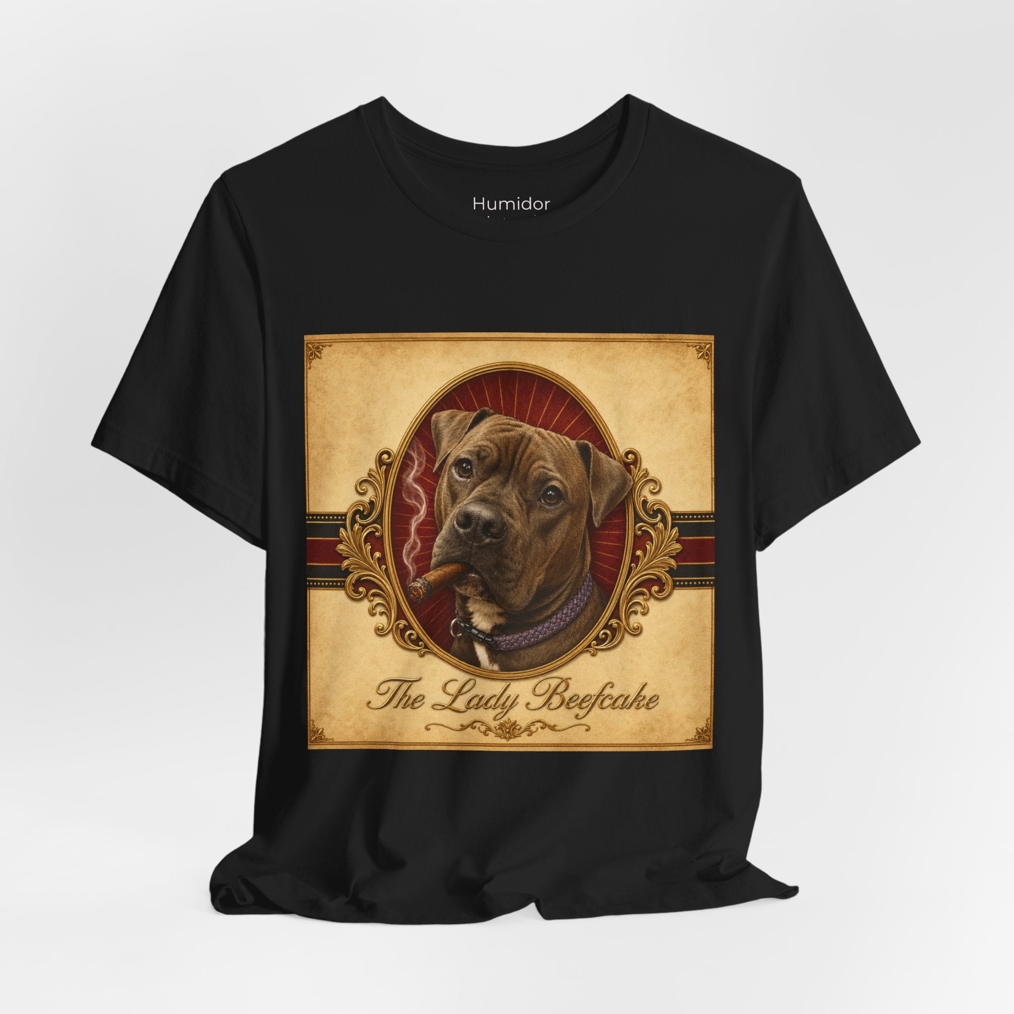 Vintage Dog Portrait Tee — “The Lady Beefcake” Front & “Run Hard Burn Slow” Back