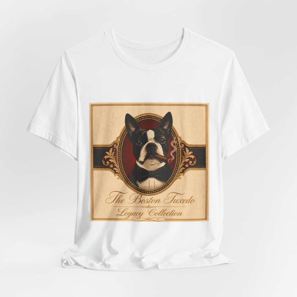 Humidor Hounds — "The Boston Tuxedo" Vintage Dog Portrait Tee