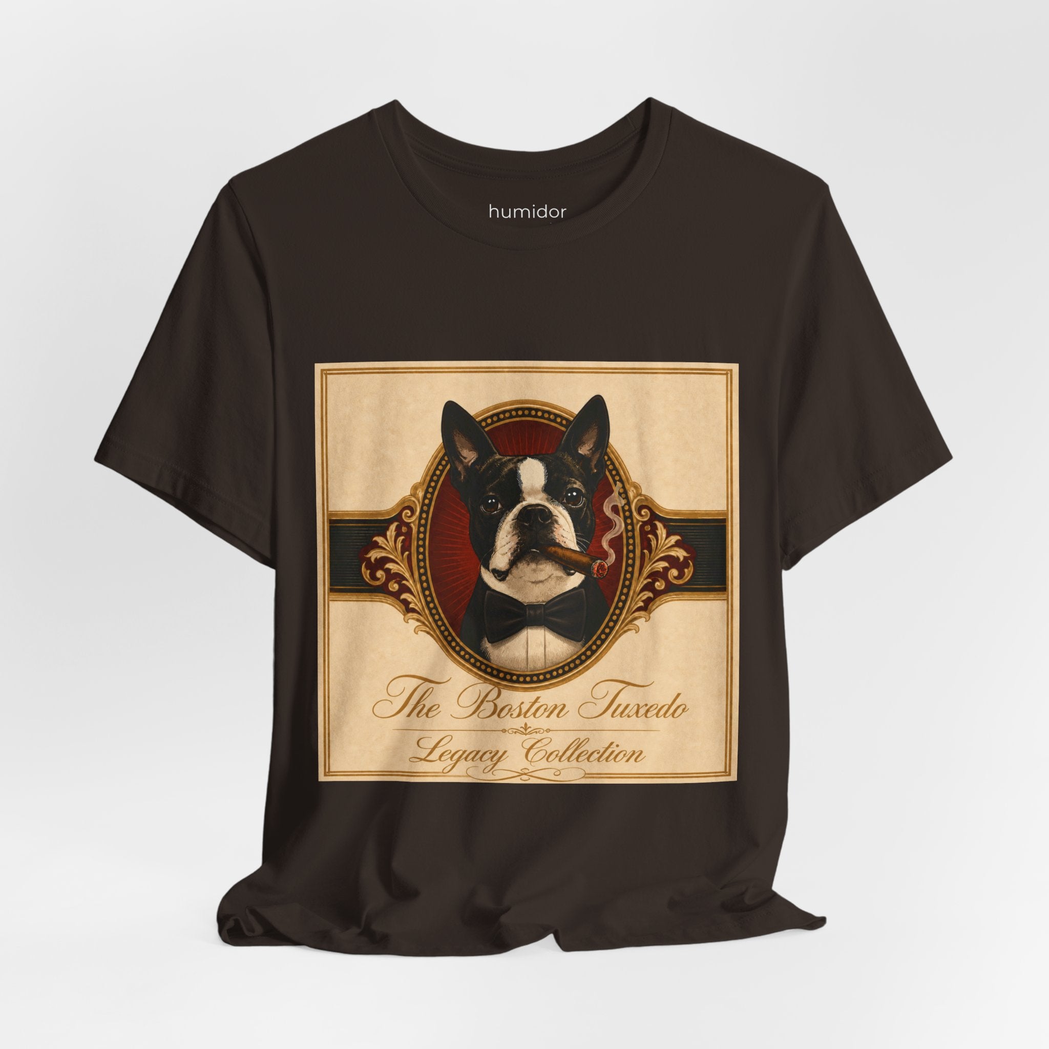 Humidor Hounds — "The Boston Tuxedo" Vintage Dog Portrait Tee