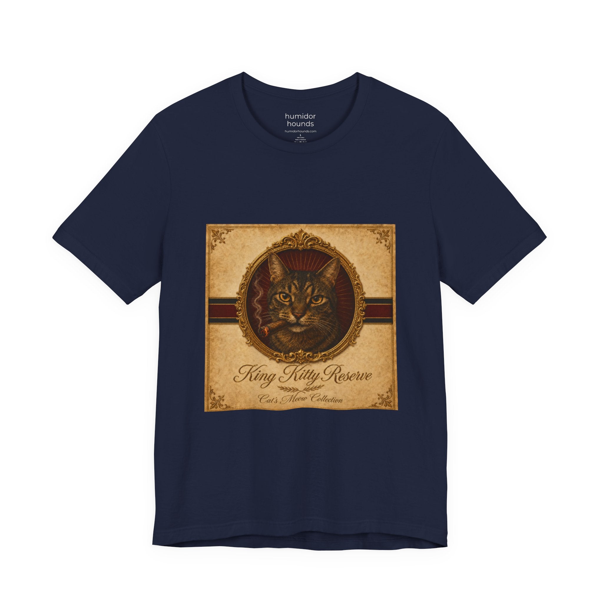 Humidor Hounds — "The King Kitty" Vintage Cat Portrait Tee