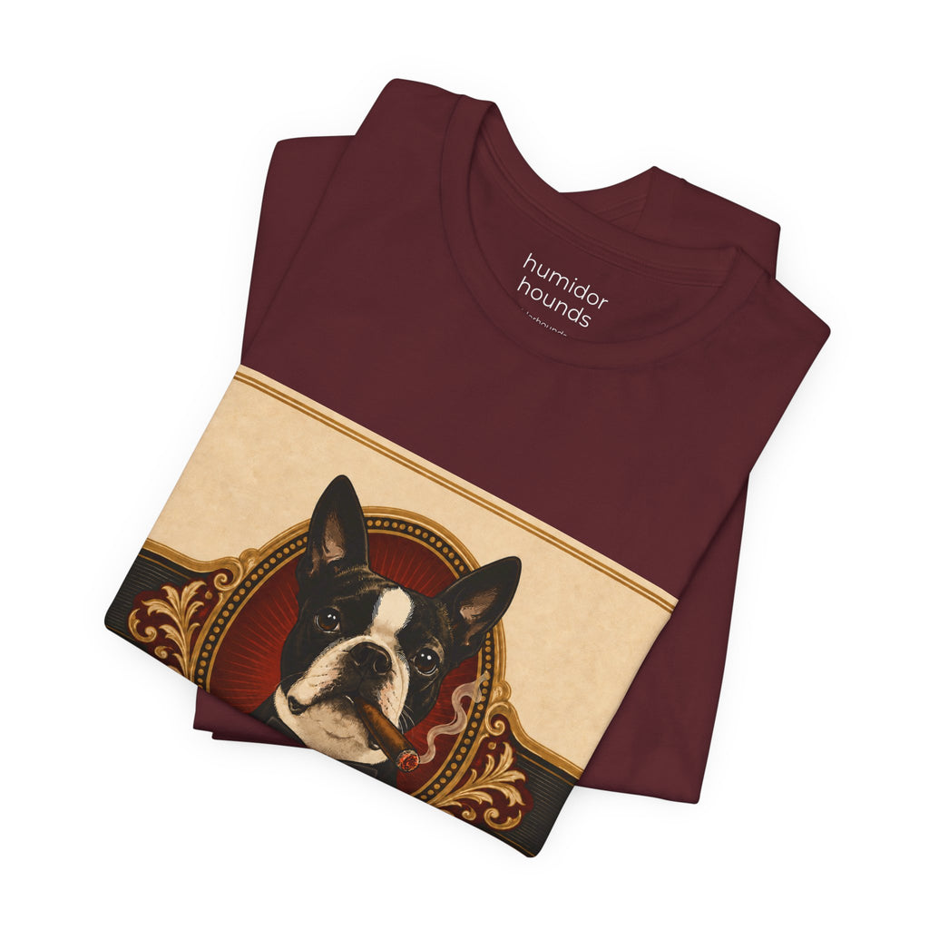 Humidor Hounds — "The Boston Tuxedo" Vintage Dog Portrait Tee