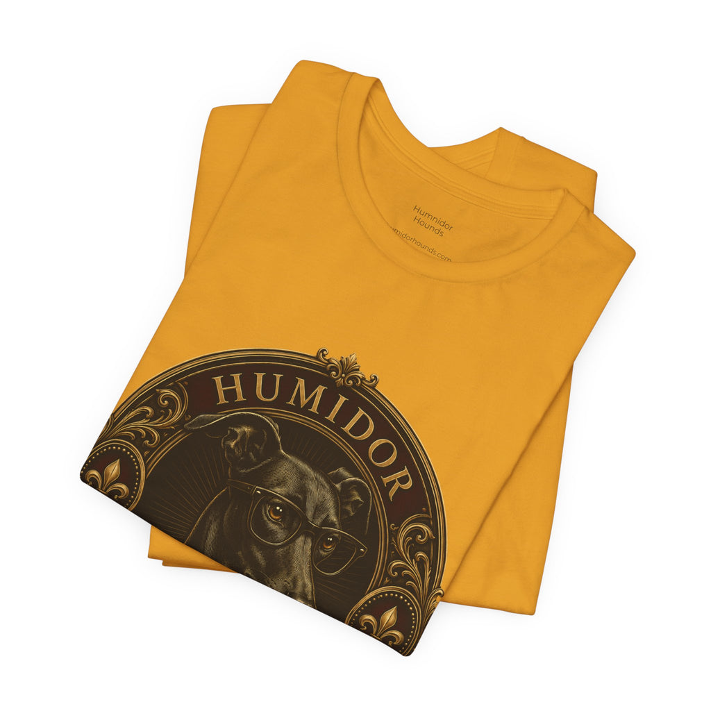 Humidor Hounds Vintage Emblem T-Shirt — “Run Hard Burn Slow” Athletic Tee