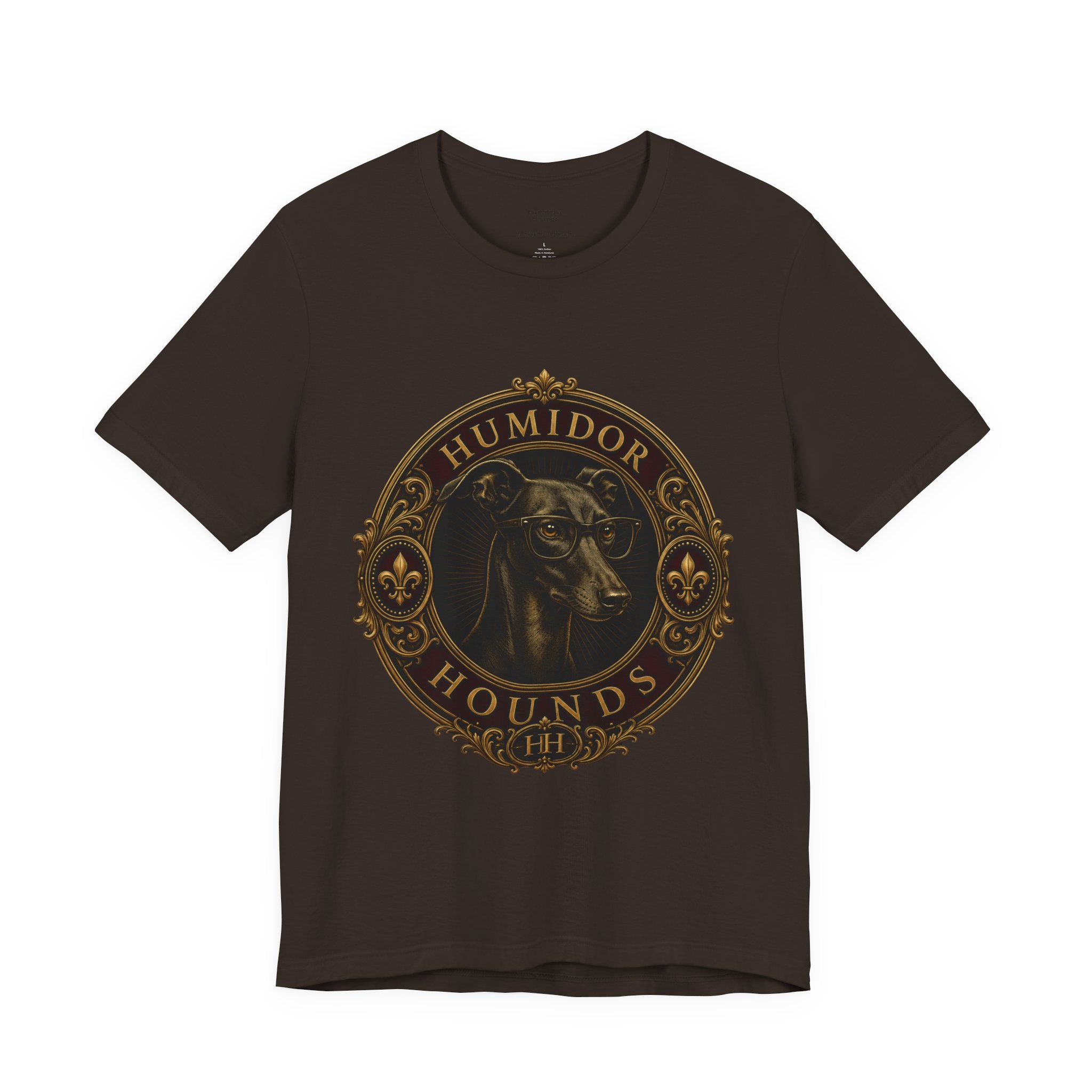 Humidor Hounds Vintage Emblem T-Shirt — “Run Hard Burn Slow” Athletic Tee