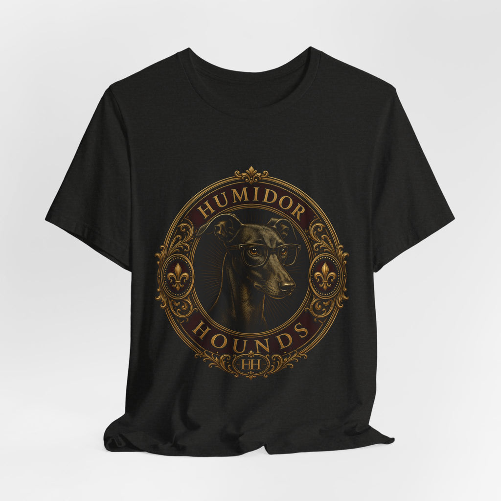 Humidor Hounds Vintage Emblem T-Shirt — “Run Hard Burn Slow” Athletic Tee