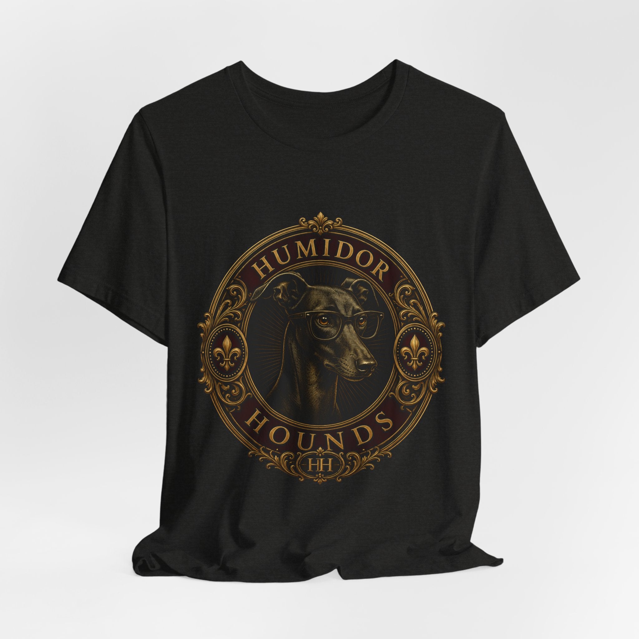 Humidor Hounds Vintage Emblem T-Shirt — “Run Hard Burn Slow” Athletic Tee