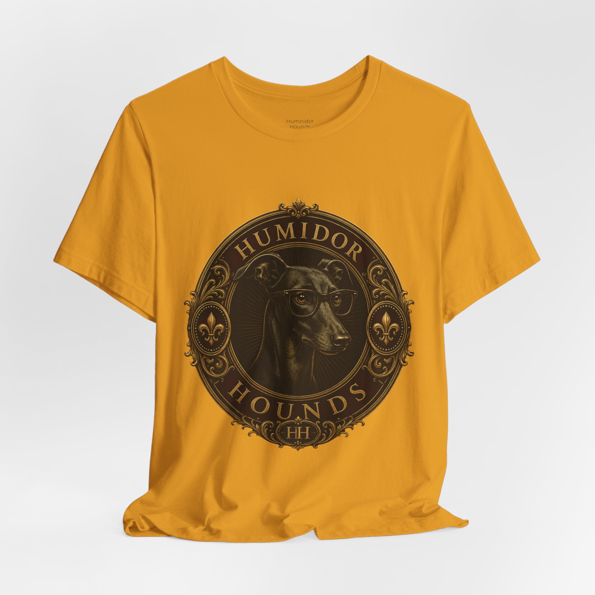 Humidor Hounds Vintage Emblem T-Shirt — “Run Hard Burn Slow” Athletic Tee