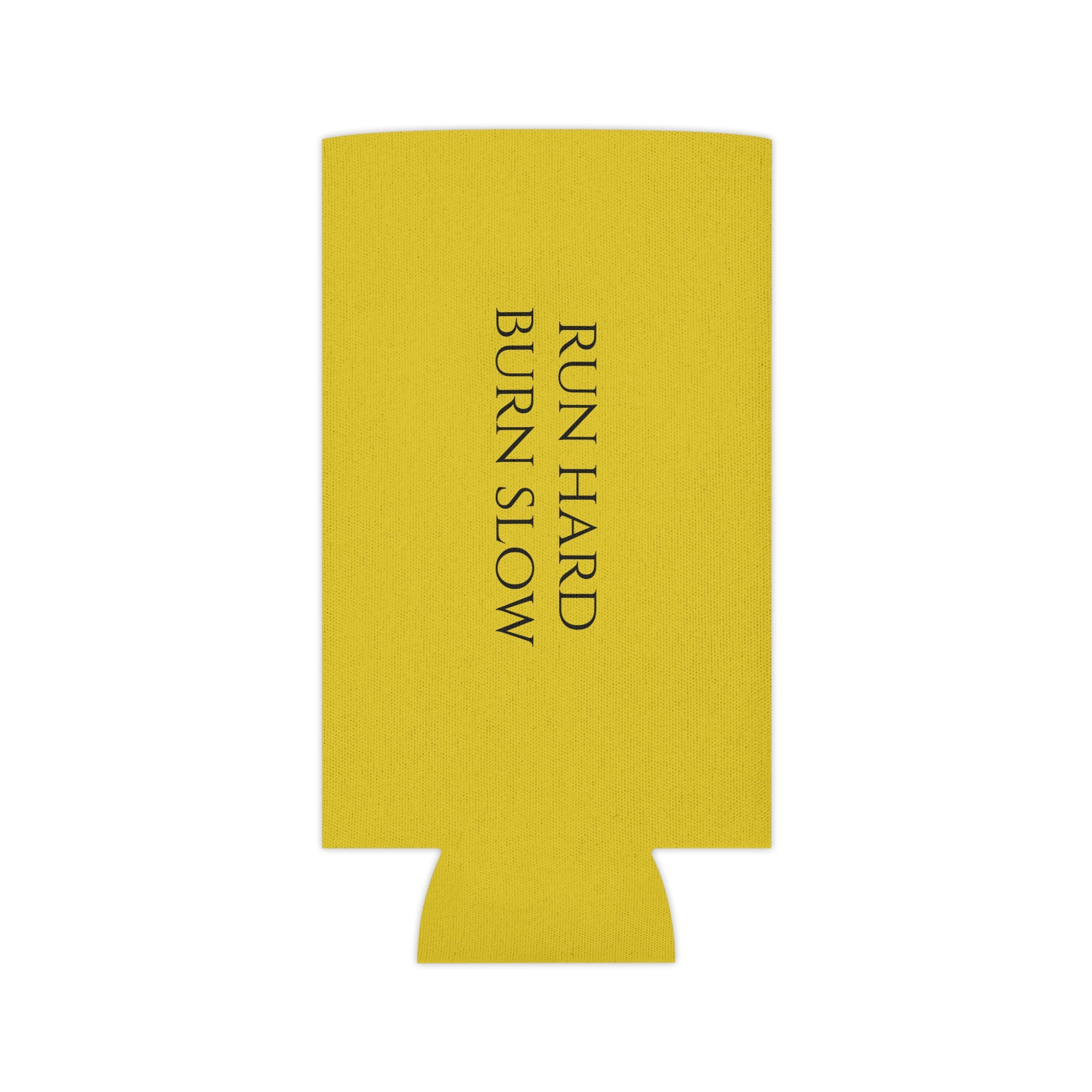 Can Cooler — Yellow Greyhound Design “The Lady Eyeballs” with “Run Hard Burn Slow”
