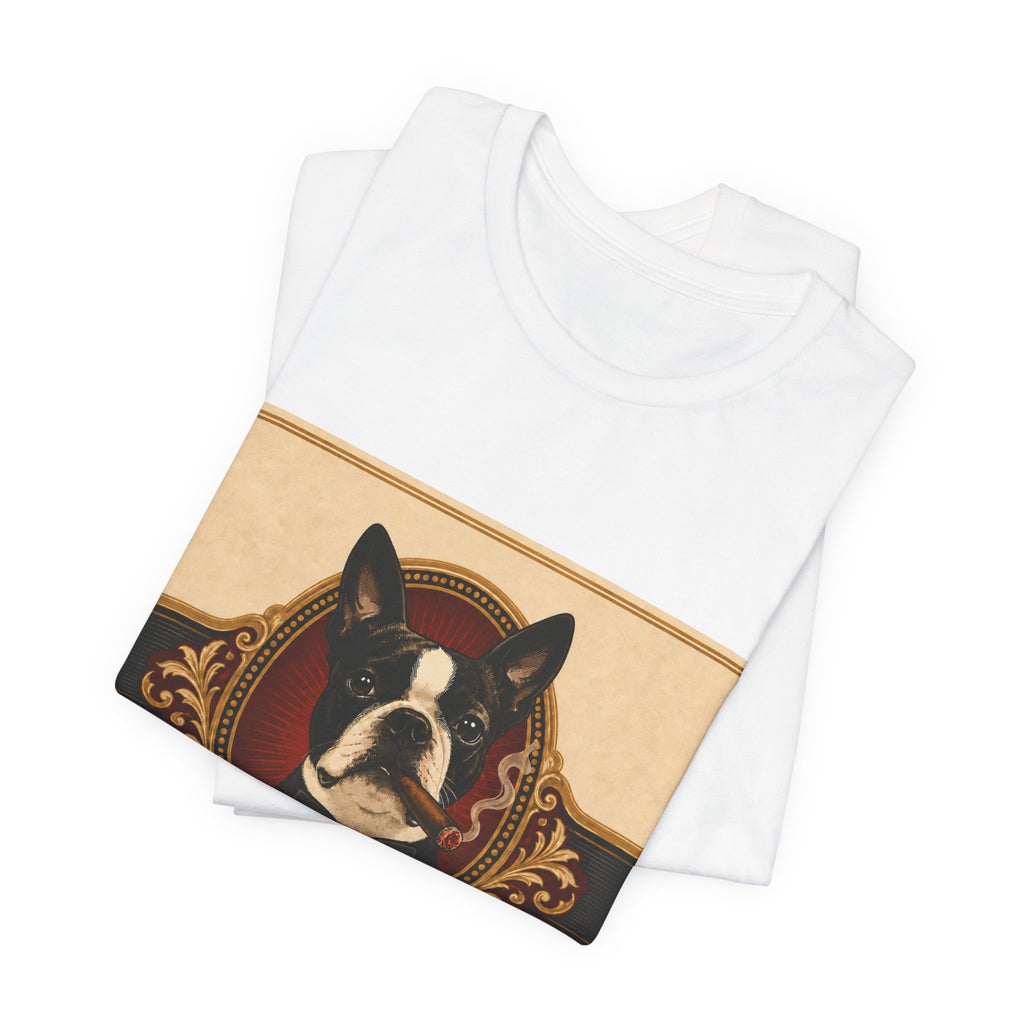 Humidor Hounds — "The Boston Tuxedo" Vintage Dog Portrait Tee