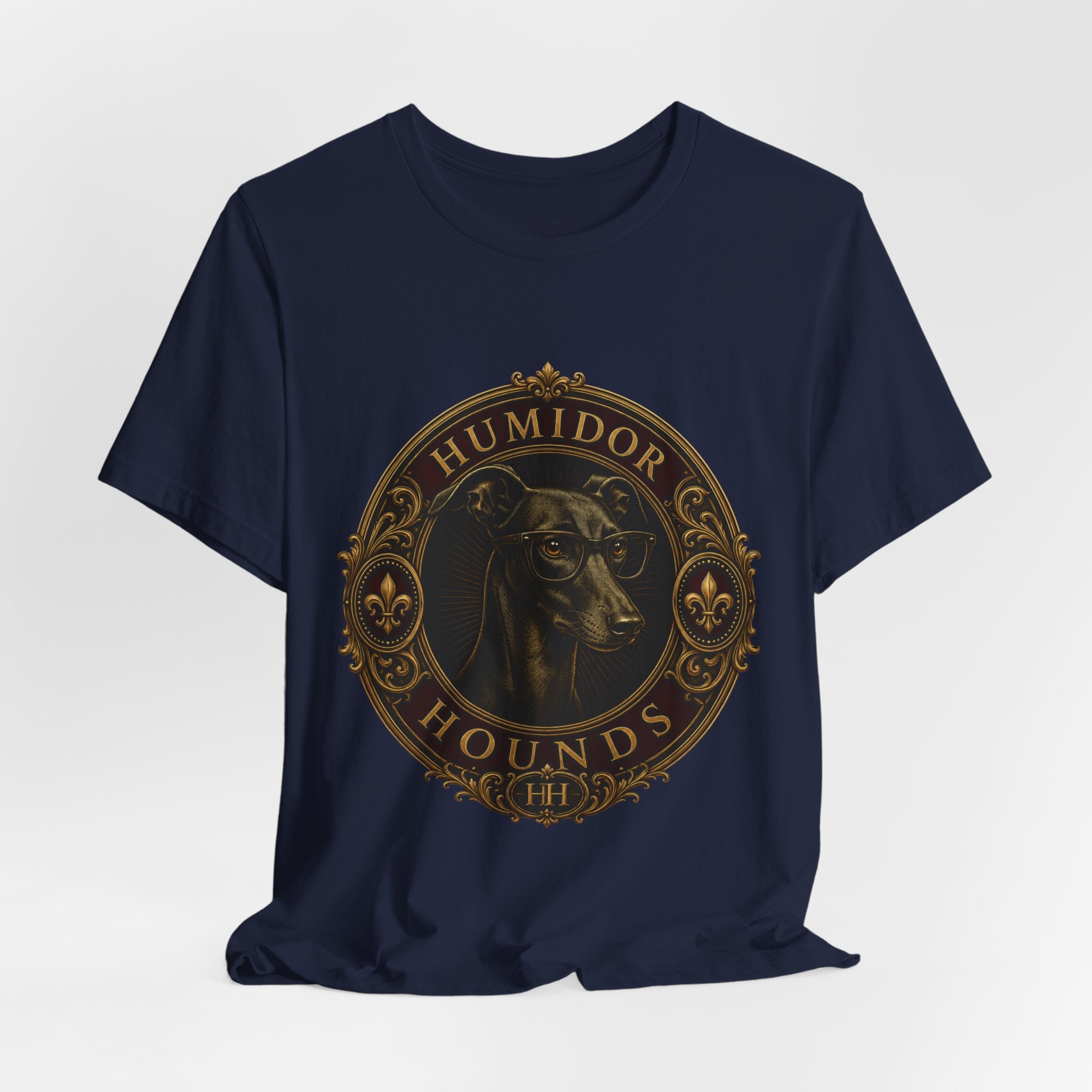 Humidor Hounds Vintage Emblem T-Shirt — “Run Hard Burn Slow” Athletic Tee