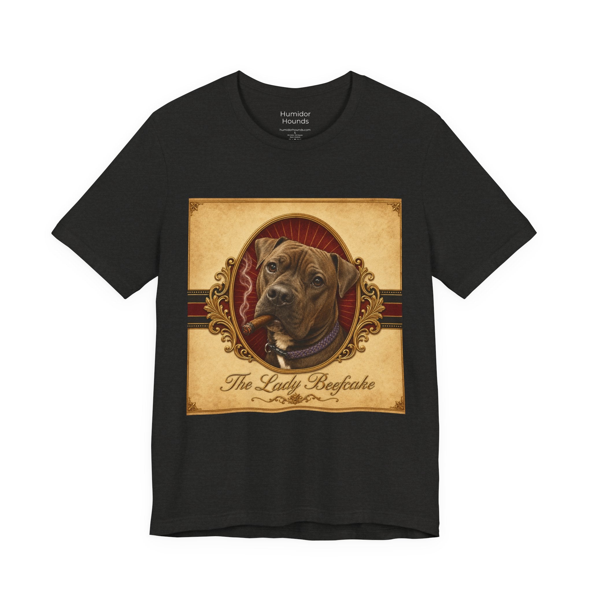 Vintage Dog Portrait Tee — “The Lady Beefcake” Front & “Run Hard Burn Slow” Back