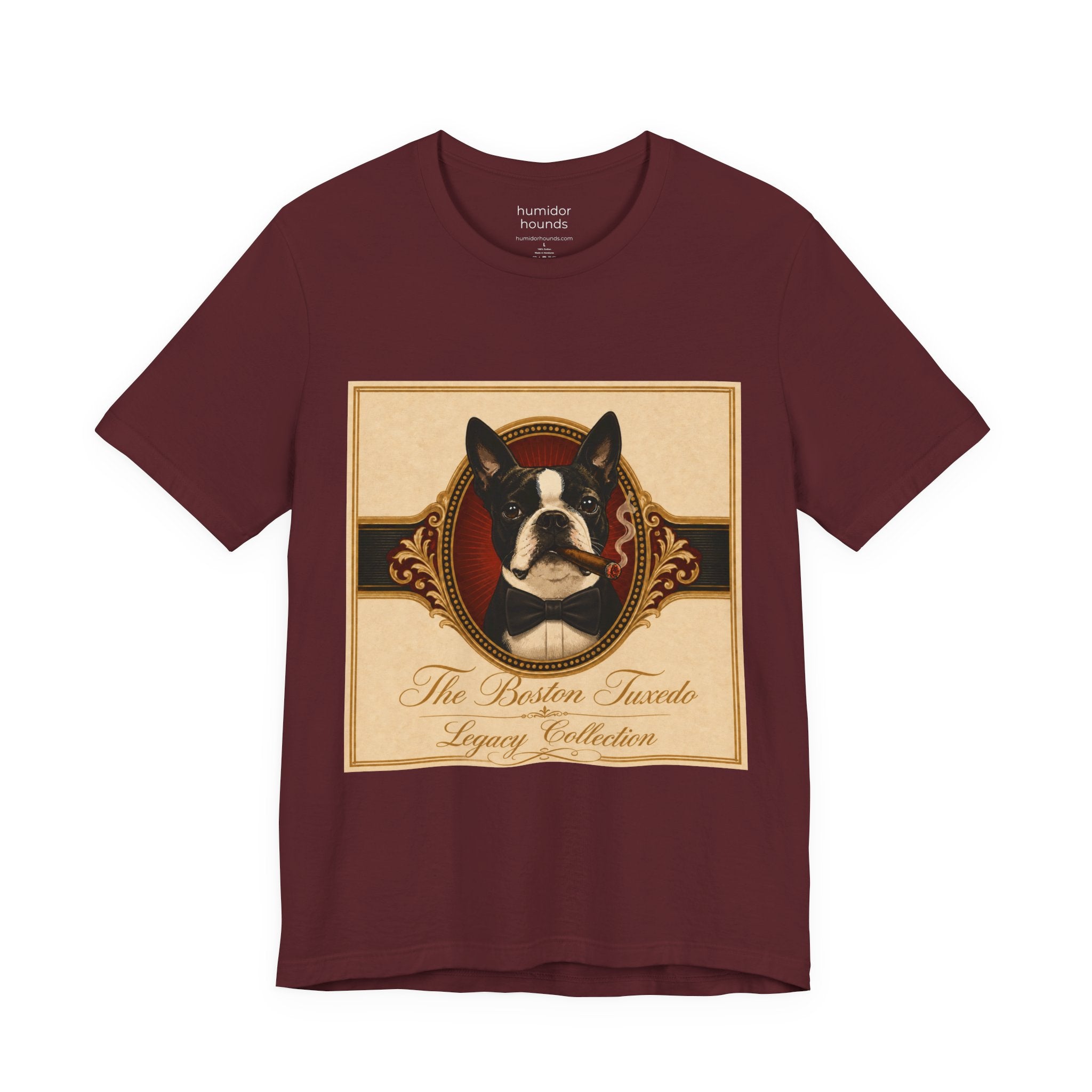 Humidor Hounds — "The Boston Tuxedo" Vintage Dog Portrait Tee
