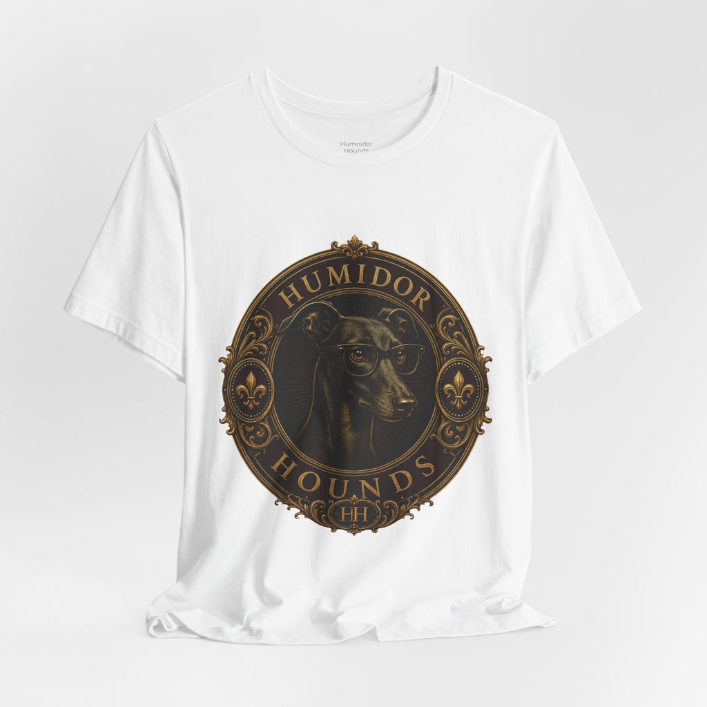 Humidor Hounds Vintage Emblem T-Shirt — “Run Hard Burn Slow” Athletic Tee