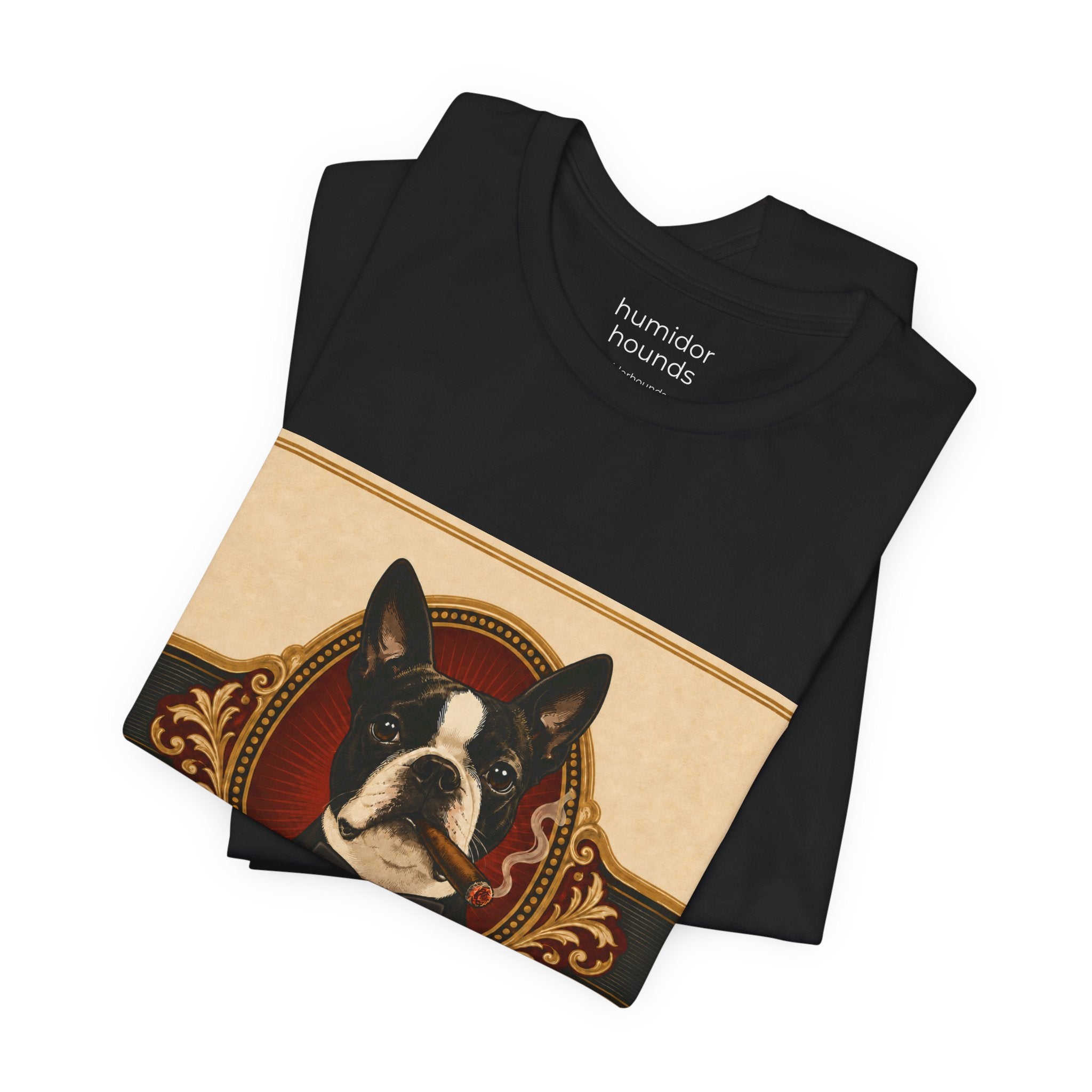 Humidor Hounds — "The Boston Tuxedo" Vintage Dog Portrait Tee