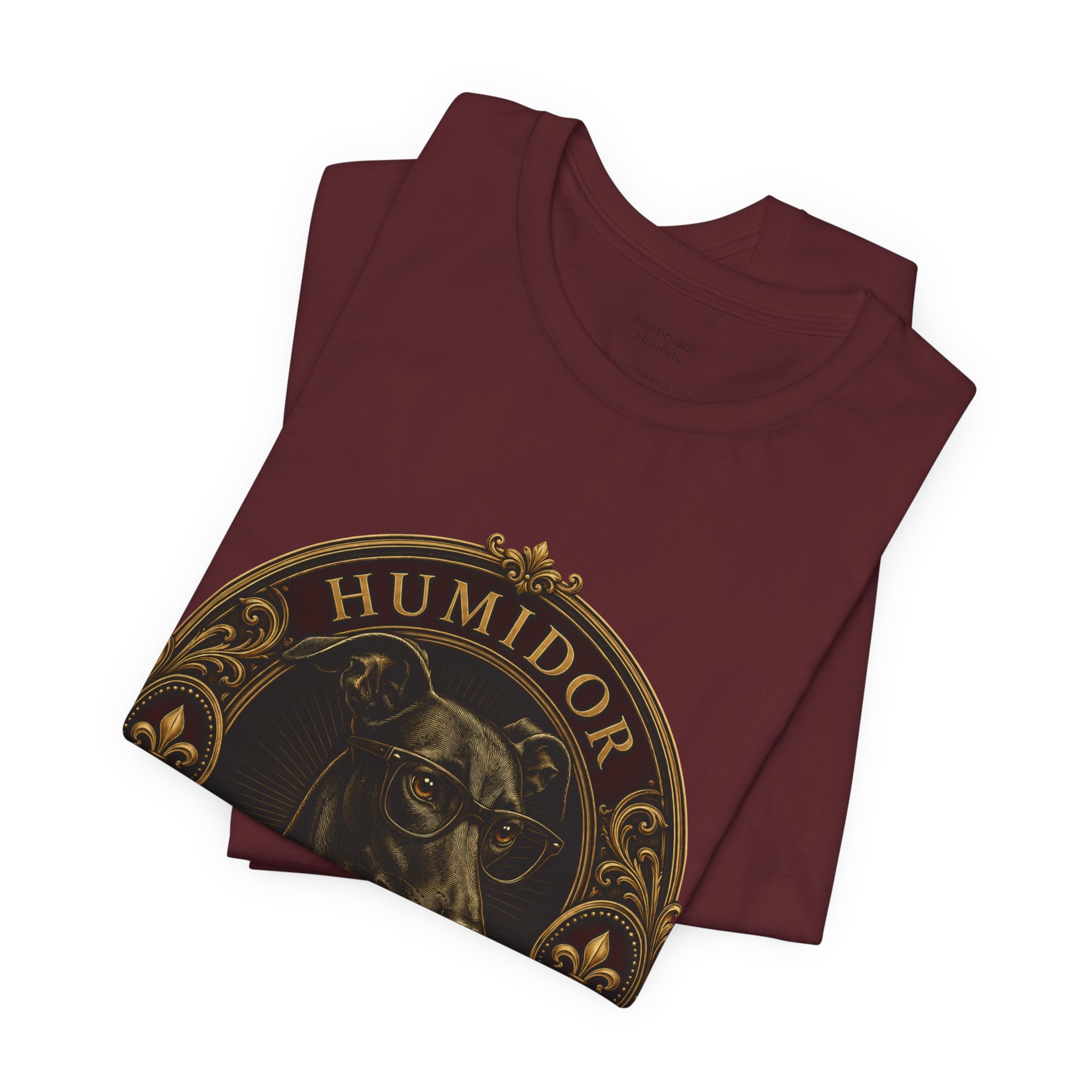 Humidor Hounds Vintage Emblem T-Shirt — “Run Hard Burn Slow” Athletic Tee