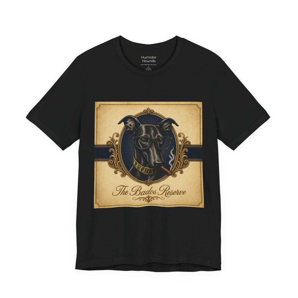 Vintage Dog Crest T‑Shirt — "The Bados Reserve" with "Run Hard Burn Slow" Slogan