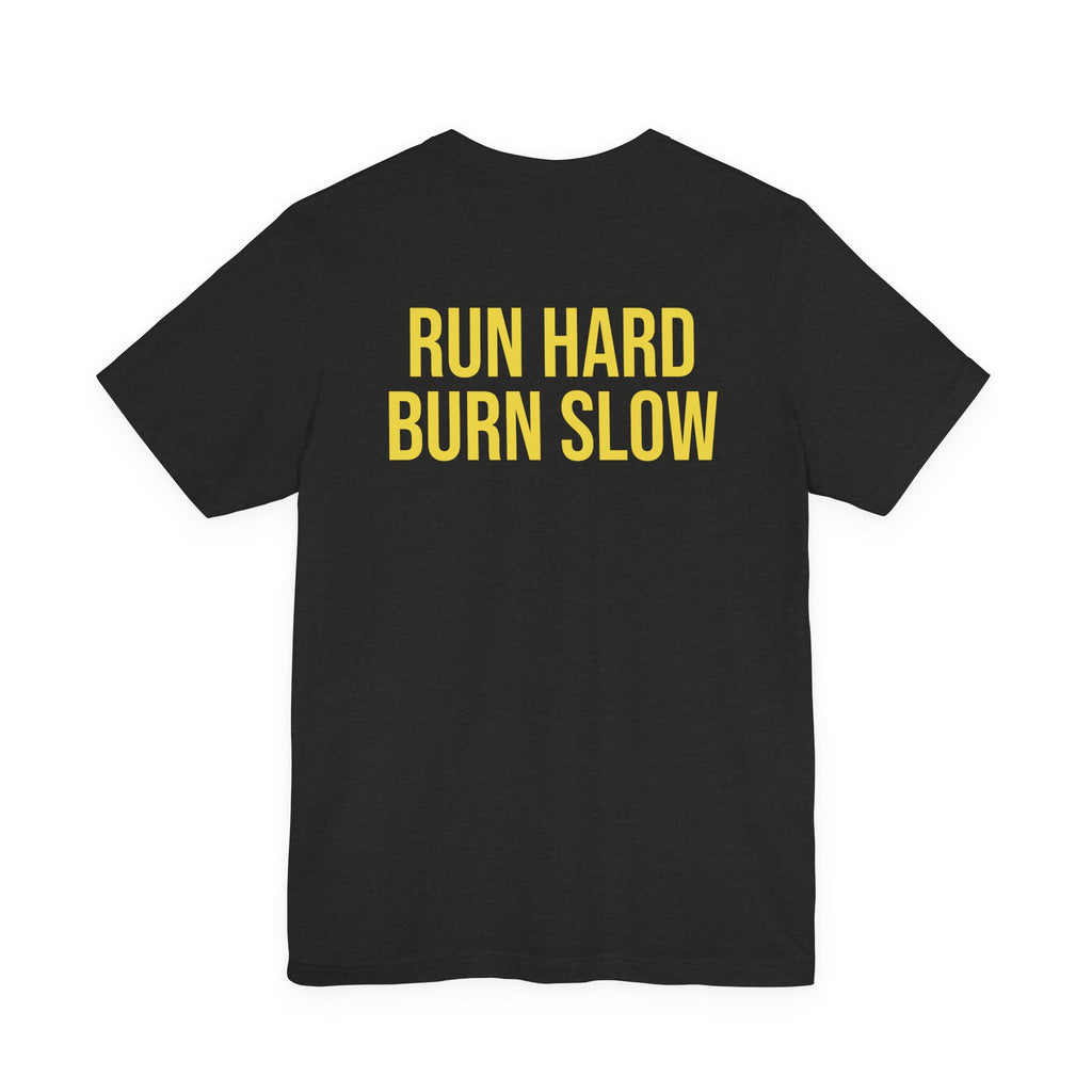 Humidor Hounds Vintage Emblem T-Shirt — “Run Hard Burn Slow” Athletic Tee