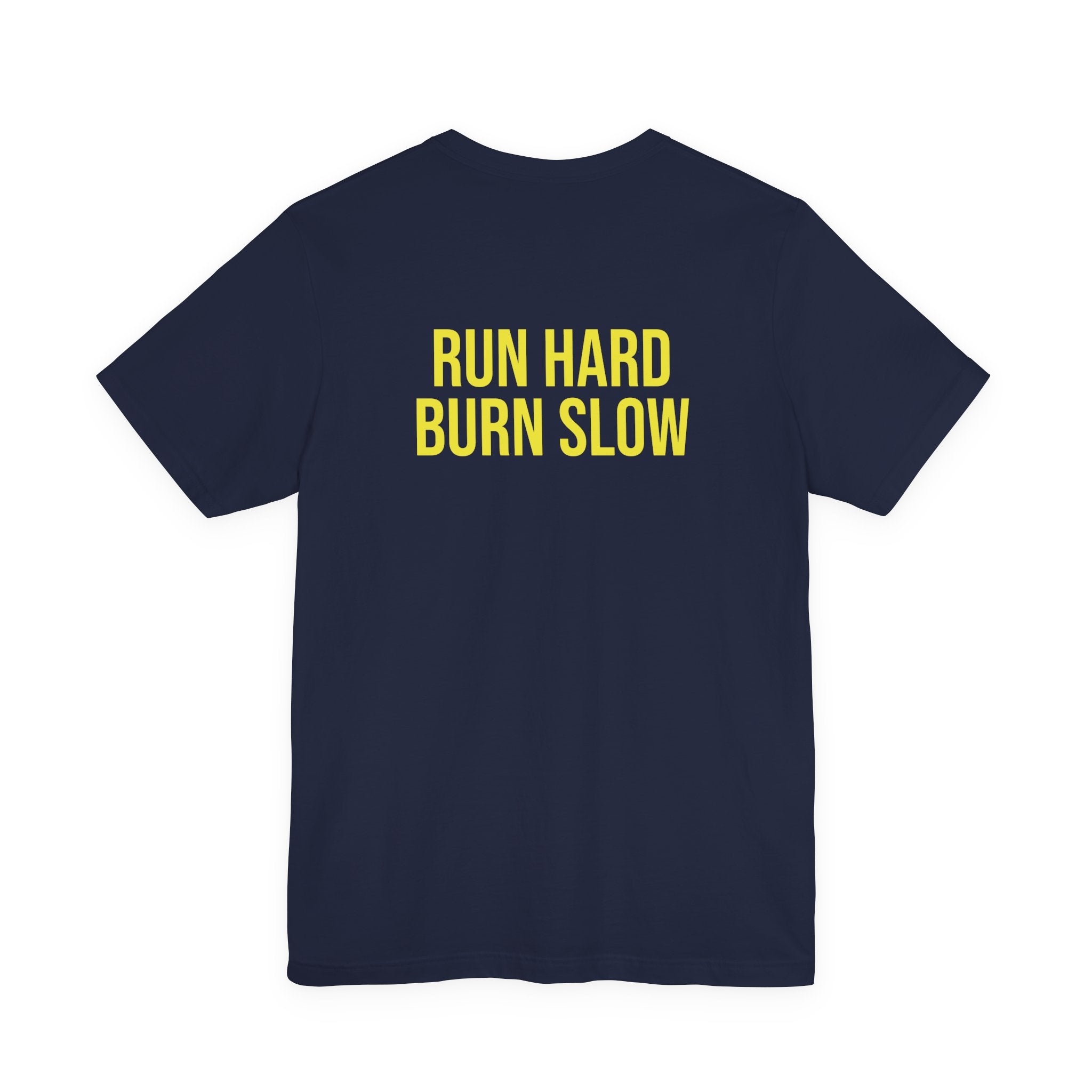 Vintage Dog Crest T‑Shirt — "The Bados Reserve" with "Run Hard Burn Slow" Slogan