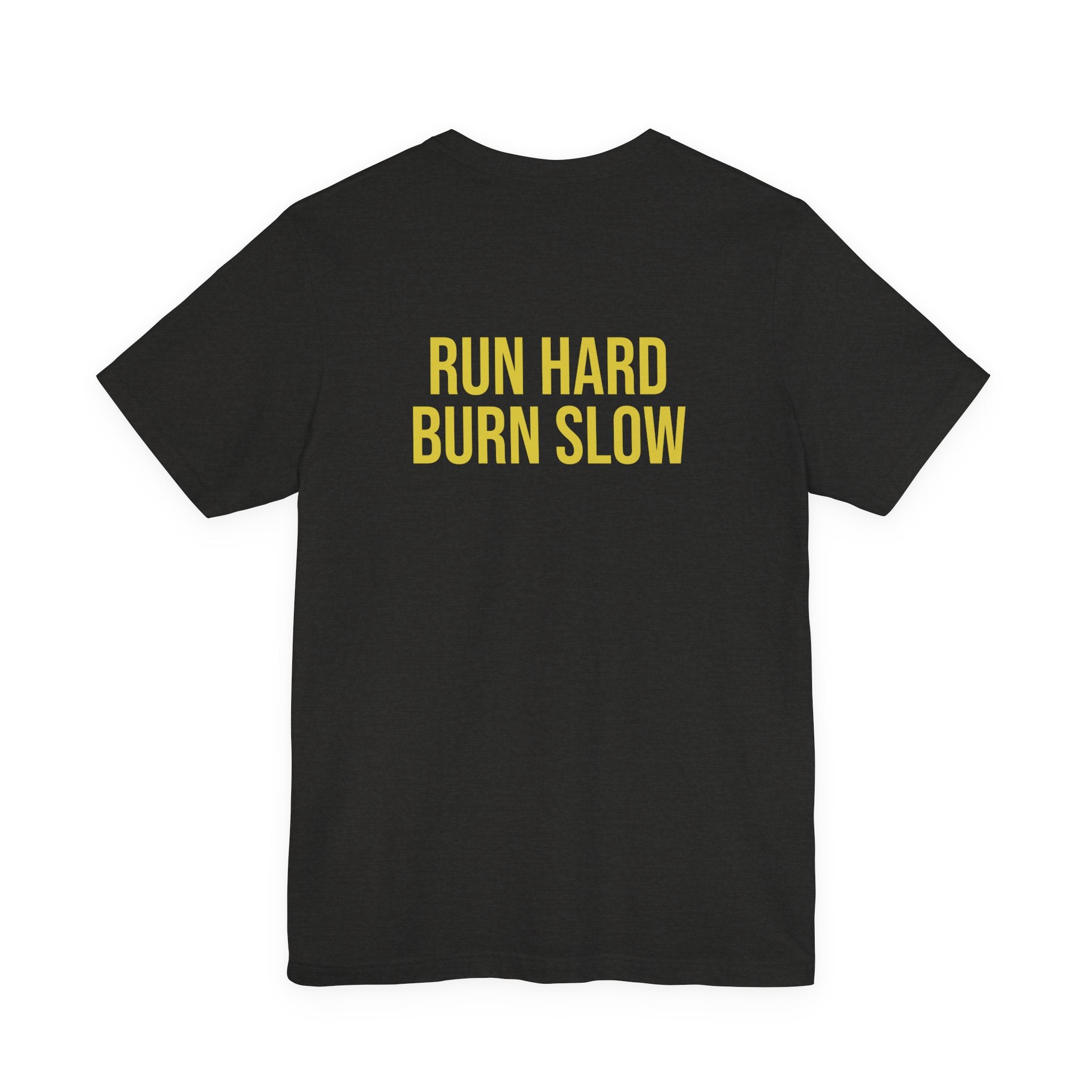 Run Hard Burn Slow Greyhound Dog T‑Shirt — "The Lady Eyeballs" Vintage Cigar Graphic