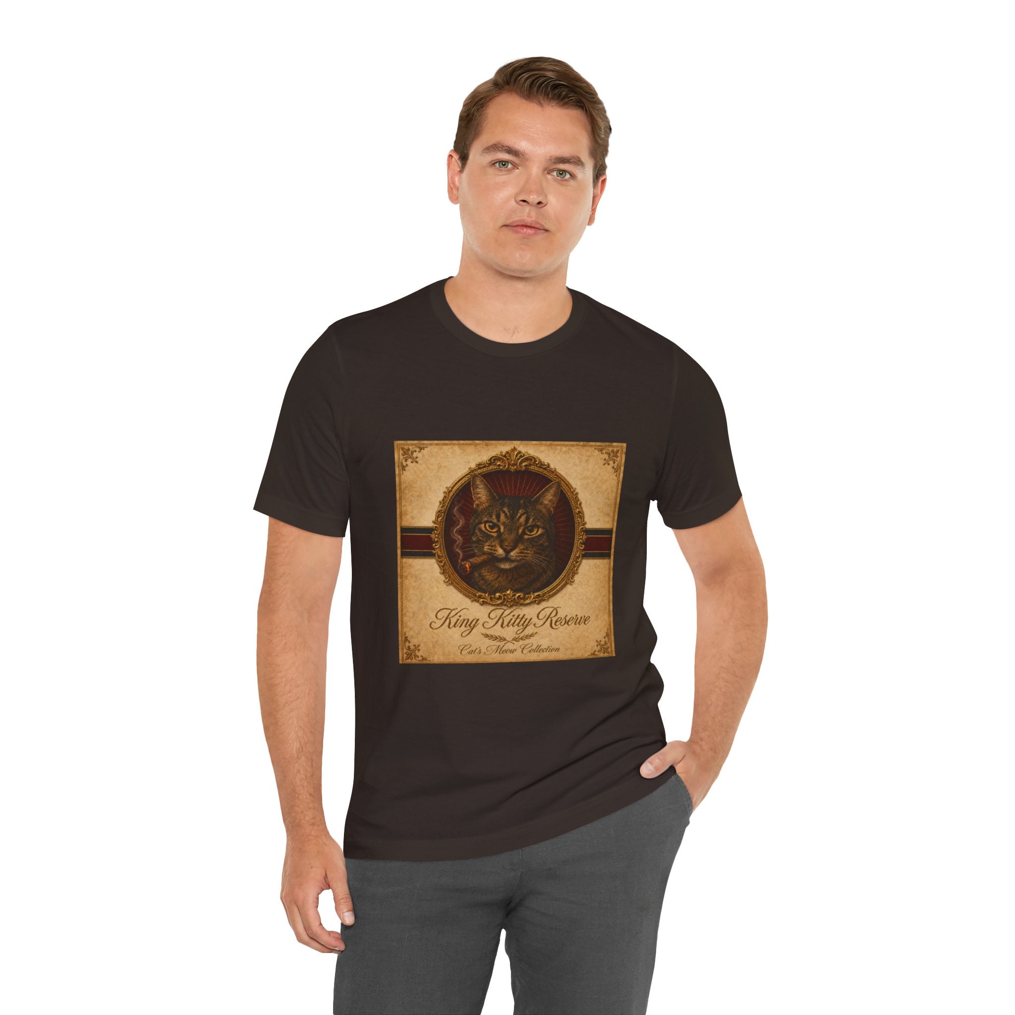 Humidor Hounds — "The King Kitty" Vintage Cat Portrait Tee