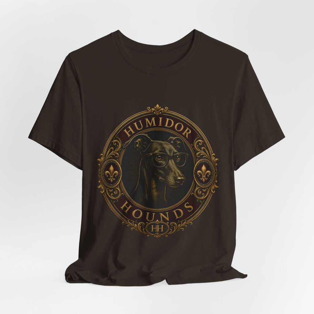 Humidor Hounds Vintage Emblem T-Shirt — “Run Hard Burn Slow” Athletic Tee