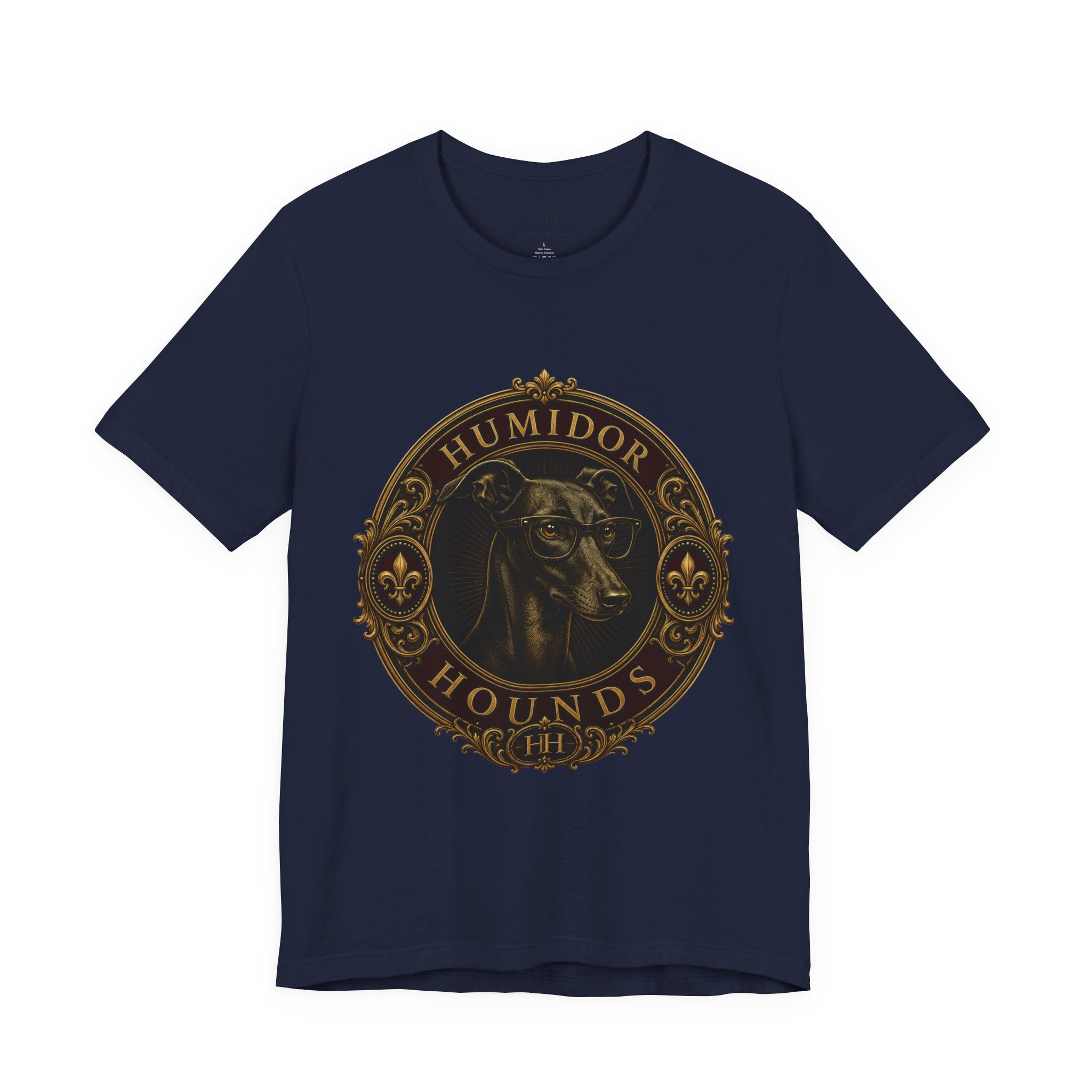 Humidor Hounds Vintage Emblem T-Shirt — “Run Hard Burn Slow” Athletic Tee