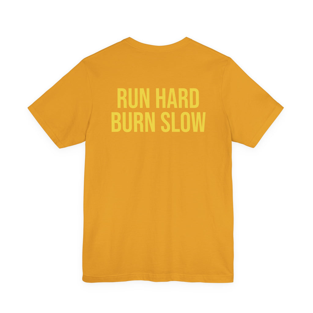 Humidor Hounds Vintage Emblem T-Shirt — “Run Hard Burn Slow” Athletic Tee
