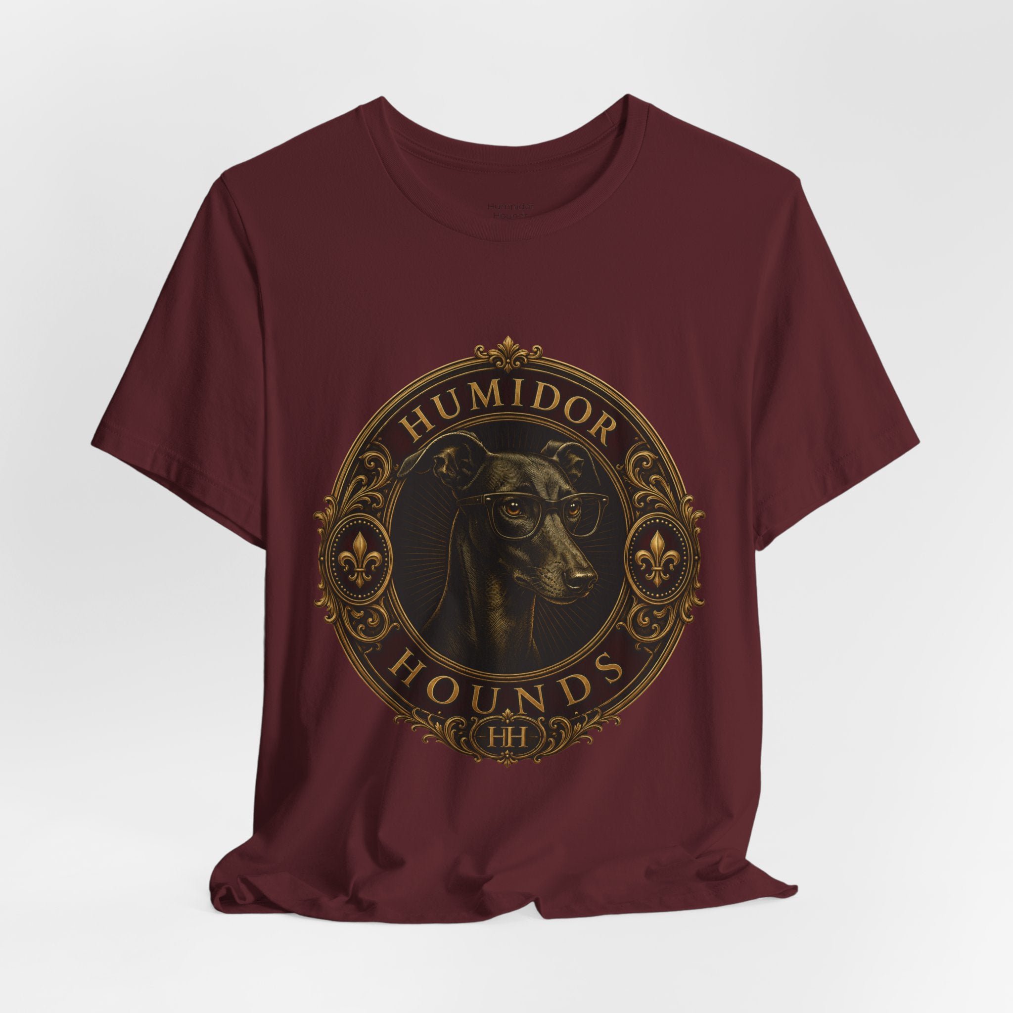 Humidor Hounds Vintage Emblem T-Shirt — “Run Hard Burn Slow” Athletic Tee