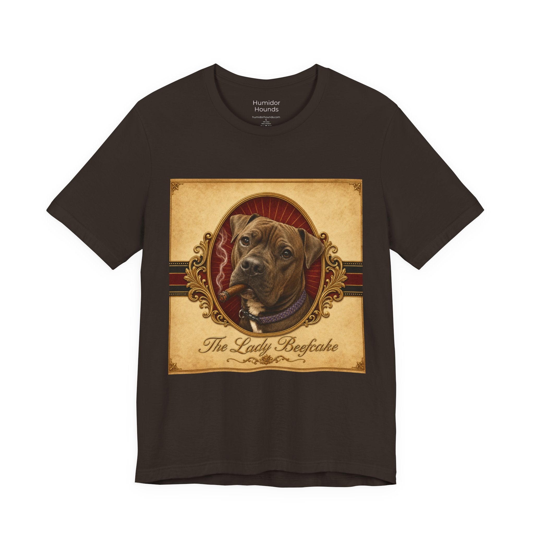 Vintage Dog Portrait Tee — “The Lady Beefcake” Front & “Run Hard Burn Slow” Back