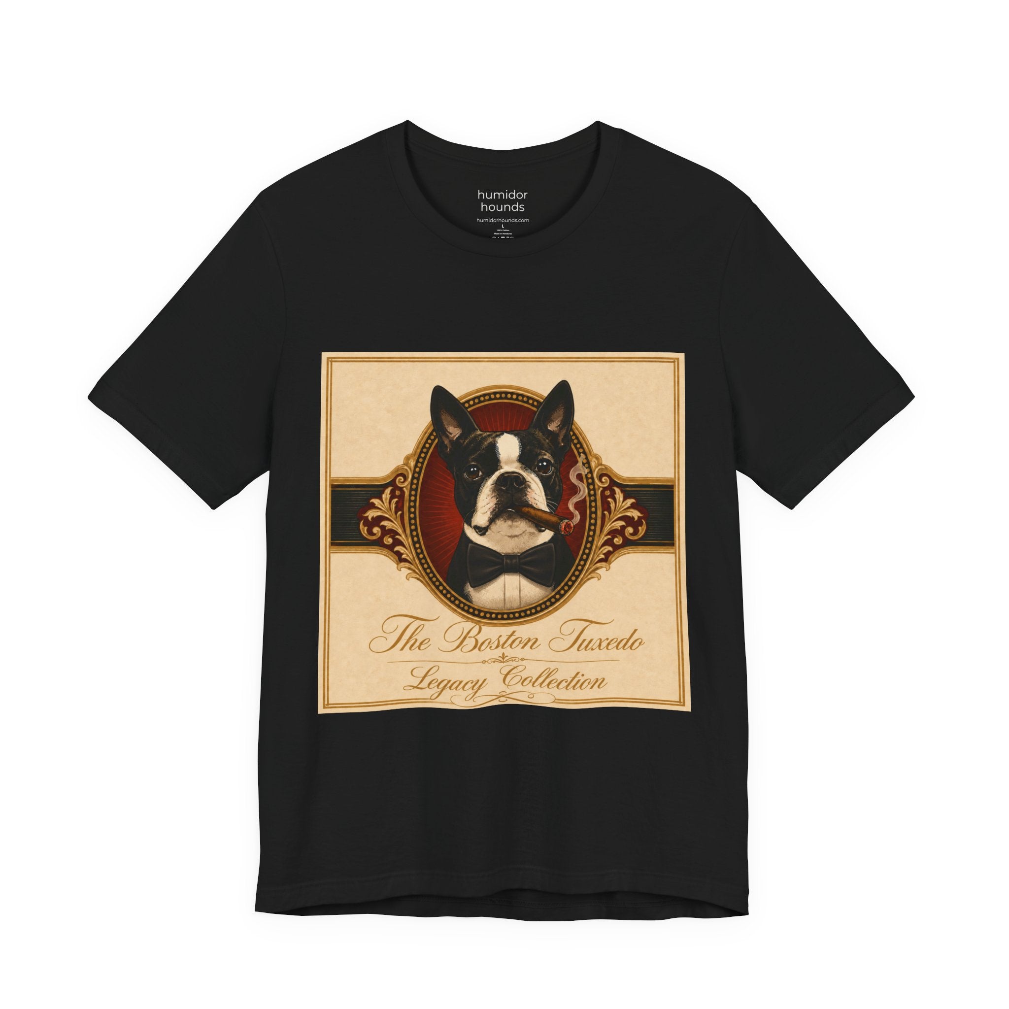 Humidor Hounds — "The Boston Tuxedo" Vintage Dog Portrait Tee