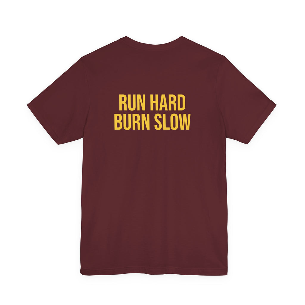 Vintage Dog Portrait Tee — “The Lady Beefcake” Front & “Run Hard Burn Slow” Back