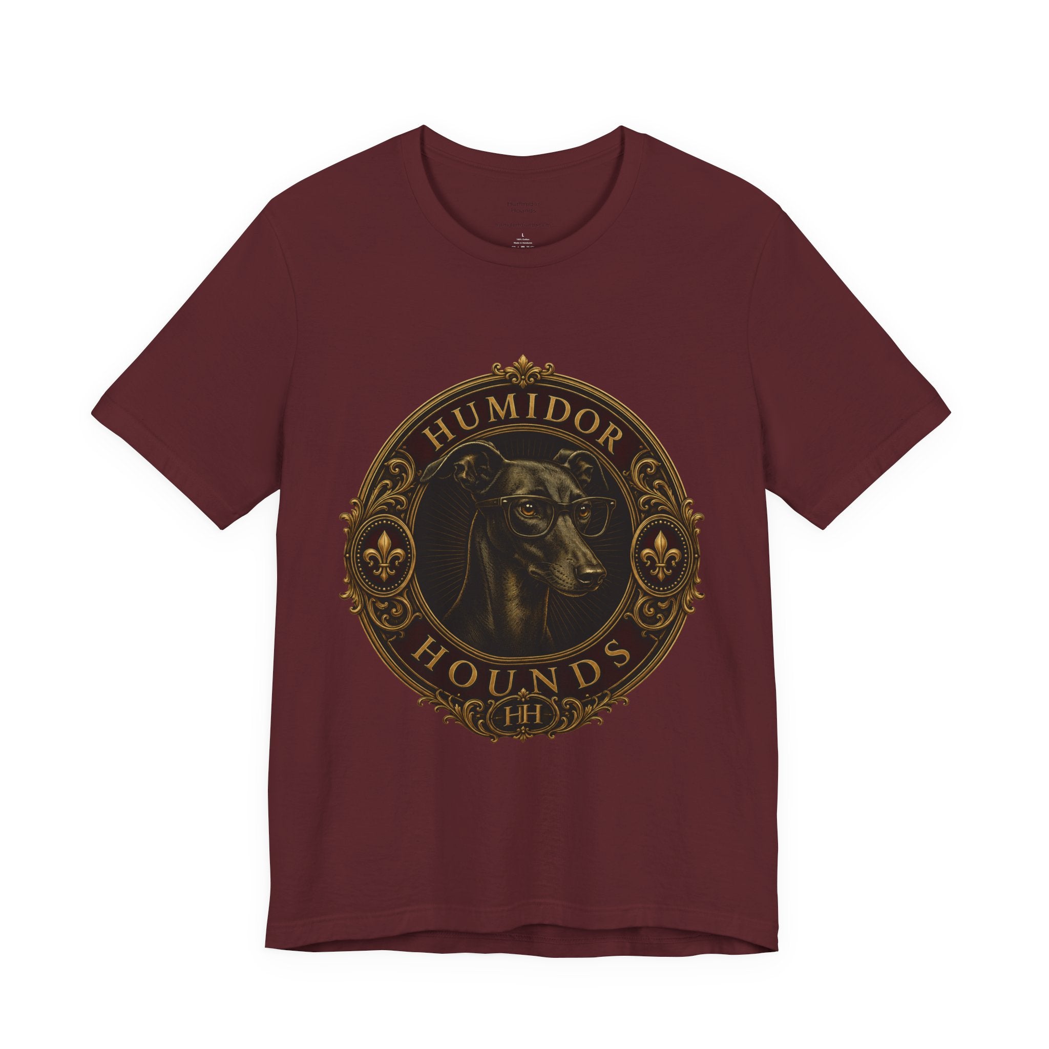 Humidor Hounds Vintage Emblem T-Shirt — “Run Hard Burn Slow” Athletic Tee