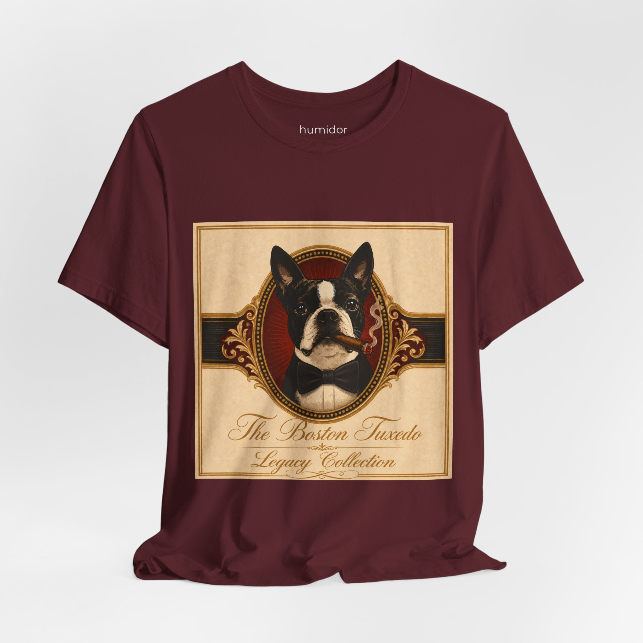 Humidor Hounds — "The Boston Tuxedo" Vintage Dog Portrait Tee
