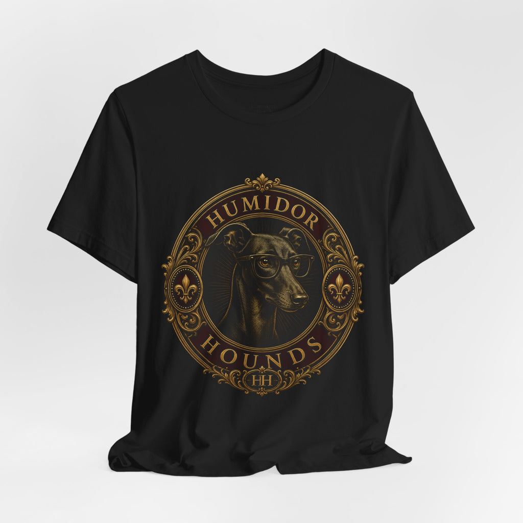 Humidor Hounds Vintage Emblem T-Shirt — “Run Hard Burn Slow” Athletic Tee