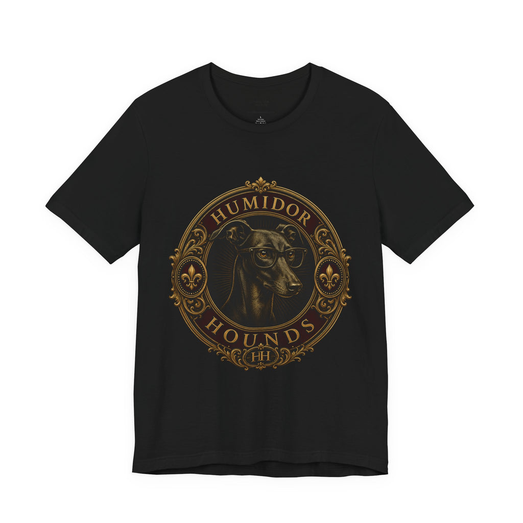 Humidor Hounds Vintage Emblem T-Shirt — “Run Hard Burn Slow” Athletic Tee